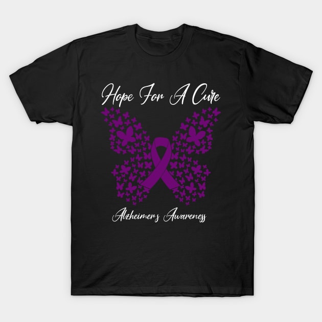 Hope For A Cure Butterfly Gift  Alzheimer's 3 T-Shirt by HomerNewbergereq